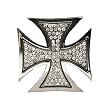 Silver Star "Rhinestone Iron Cross" Metal Belt Buckle