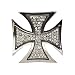 Silver Star "Rhinestone Iron Cross" Metal Belt Buckle