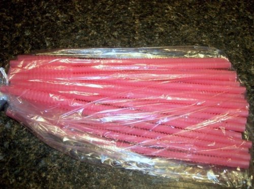 Tupperware Whistle Straws Lot 20 Pink Kids Drinks