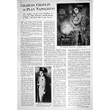 1930 年のチャールズチャップリンナポレオン劇場のうやうやしいフィルムの骨董品の印刷物