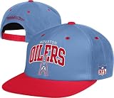 Mitchell & Ness Houston Oilers Flat Brim Snap Back Hat Adjustable