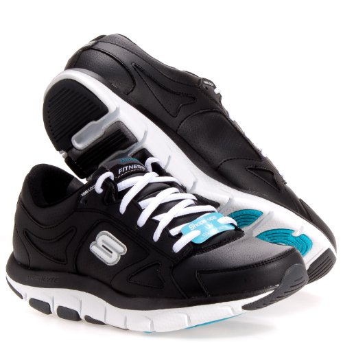 Skechers Women's Lucent Walking Shoe,Black/White,5.5 M US