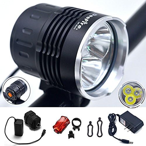 DeeFire Cycle Torch Night Owl Bike Light USB Rechargeable Include 8.4V Rechargeable Battery Pack and Charger Big Bicycle Lamp for Camping, Cycling, Hiking, Riding Road ,Kids &amp; City Bicycles