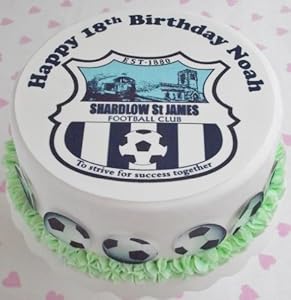 Any Football Team Football Club Team Badge/Logo set by Debs Kitchen Cakes 1 x 7.5