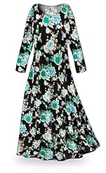 Plus Size Petite A-line Long Sleeves Stretchy Polyester/Spandex Maxi Dress 