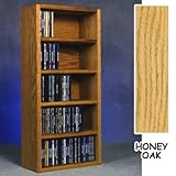 Solid Oak CD Floor Shelf or Wall Mount Cabinet - 5 Shelf - Holds 130 CDs (honey oak) (36.75