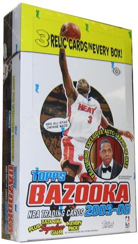 2005 /06 Topps Bazooka Basketball Cards Unopened Hobby Box (24 packs per box, 3 Memorabilia Cards Per Box !!)
