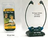TV Ears 10341 2.3 System Wireless Headset System (Blue), with 10 Ear Tips