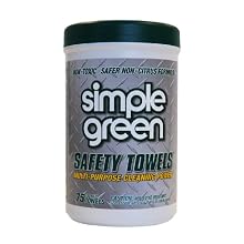 Simple Green 13351 Lint Free Polypropelyne Industrial Safety Towel Canister, 75 Wipes