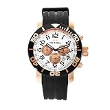 TW Steel Men's TW76 Grandeur Diver Black Rubber White Chronograph Dial Watch