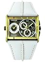 Police 'Twingear' Unisex White Leather Strap With White Dial Watch