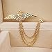 Wing Star Lapel Pin Men Suit Shirt Corsage Collar Chain Brooch Gold