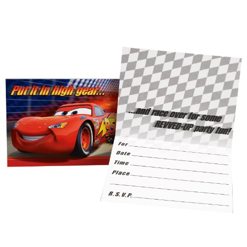 Disney Cars Party Invitations & Envelopes