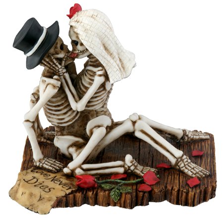 Love Never Dies Collectible Figurine Skeleton Skull Statue Sculpture