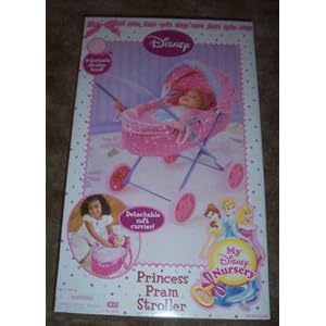 Disney Princess Pram Baby Doll Stroller with Adjustable Hood