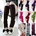FUNOC Women's Winter Warm Leg Warmers Cable Knit Knitted Crochet Long Socks - Black