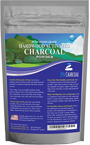 20 Ounces Activated Charcoal Powder only from USA Hardwood Trees. All Natural. Whitens Teeth, Rejuvenates Skin and Hair, Detoxifies, Helps with Digestion, Treats Poisoning. Free Scoop Included.