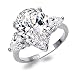 Bling Jewelry Sterling Silver Classic Pear CZ Engagement Ring