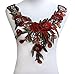 1pc Red Green Embroidered Floral Lace Neckline Patch Collar Venise Applique Motif Scrapbooking Sew Trimming Accessories T1336