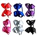 Syleia Fashion Headbands with 4 inch Bow, Set of 6 Blue, White, Black, Red, Purple, Rose School and Playtime Perfect Hair