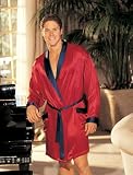 SOH-20061, Mens's Elegant Two-Tone Charmeuse Uni-Sex Robe