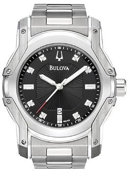 Bulova #96D109 Men's Stainless Steel Diamond Index Sports Watch