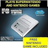 SUPER NES SYSTEM FC TWIN PLAYS NES AND SNES + 1 Free Original Nintendo Game