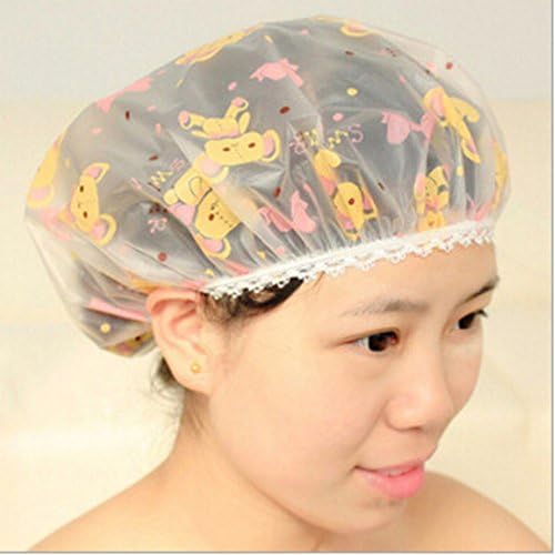 Colorful Waterproof Shower Cap Bathroom Accessories Bathing Products