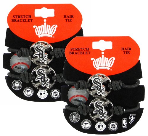 Chicago White Sox - MLB Black Stretch Bracelets / Hair Ties (2-Pack)