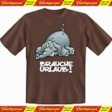 Produkt-Bild: Lustige Witzige Coole Fun T-Shirt Brauche Urlaub! - Mit Absperrband Partyzone Gratis - Mit Absperrband Partyzone Gratis