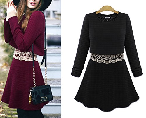 (リリレナ)LiLiRena レース フレア エンボス ワンピース エレガント ラグジュアリー パーティ 二次会 レディース 1150316-a1