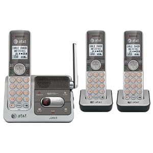AT;T CL82301 DECT 6.0 Cordless Phone, Silver/Grey, 3 Handsets