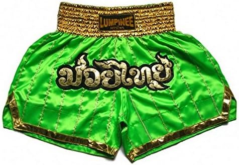 Muay Thai Kick Boxing Shorts Trunks Pants Green Size M Satin