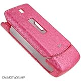 Pink Leather SNAP-ON SHELL COVER HARD CASE PHONE PROTECTOR for MOTOROLA W38 ....