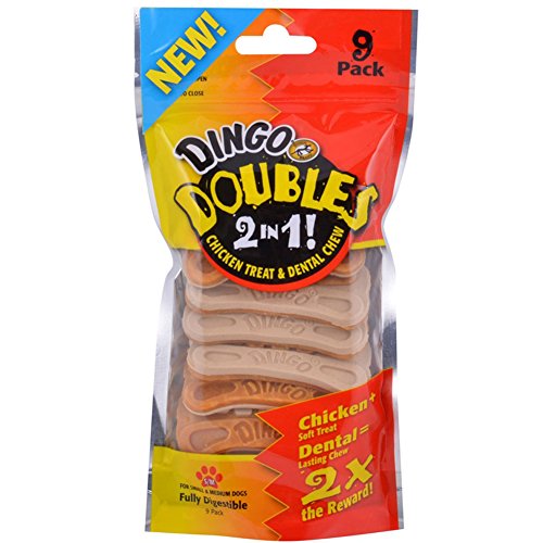 Dingo Doubles 2-in-1 Chicken Treat and Dental Chew, 18 Count