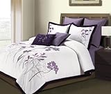 Blanket America Lavender Leaf 8-Piece King Comforter Set, Lavender
