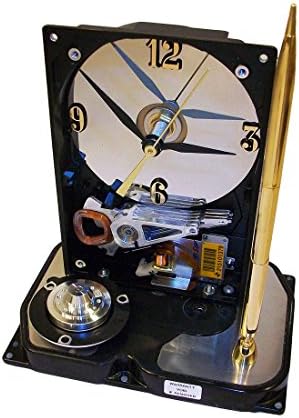 Pen Holder Hard Drive Clock, Recycled from Desktop Computer.