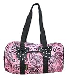 Black / Pink Paisley 17 Inch Gym Bag Duffel Overnight