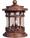 Maxim 40031CDSE Santa Barbara VX 3-Light Outdoor Deck Lantern Sienna Seedy Glass