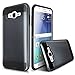 Galaxy J7 (2015) Case With TJS® Tempered Glass Screen Protector Included, Dual Layer Shockproof Tough Brushed Hybrid Armor Rubber TPU Drop Protection Case For Samsung Galaxy J7/J700 (Grey)