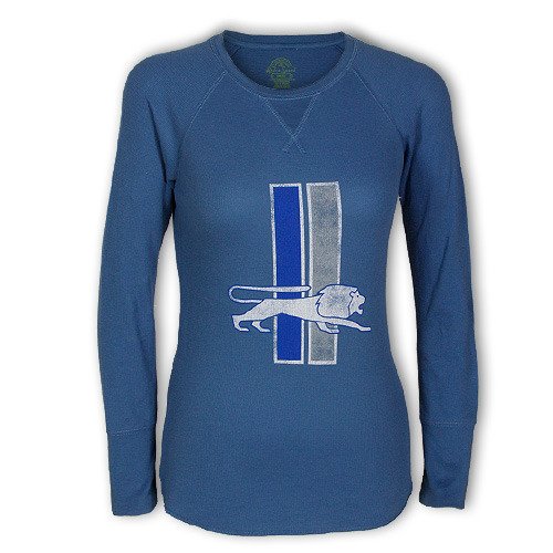 Detroit Lions LADIES L/S Throwback Thermal T-Shirt - Medium