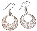 Sterling Silver Filigree Round Earrings