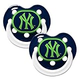New York Yankees Glow in Dark 2-Pack Baby Pacifier Set - MLB Infant Pacifiers by Baby Fanatic [並行輸入品
