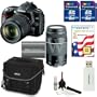 Nikon D90 Digital SLR Camera with 18-105mm AF-S DX VR Nikkor Lens [Outfit] + Nikon 70-300mm Lens + Transcend 8GB Memory Card w/ Reader + Willoughbys Bonus Kit