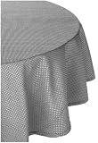 Waterford Table Crosshaven 90-inch Round Tablecloth, Black/Pearl