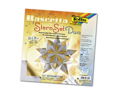 Folia 366/2020 - Bastel-Set Bascetta-Stern 20 x 20 cm 30 Blatt silber / gold Preisvergleich