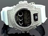 Ice Plus Mens Diamond Shock Style Watch White Case White Band
