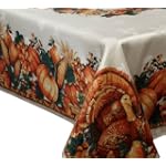 Benson Mills American Harvest 60-Inch by 84-Inch Engineered Border Tablecloth, Cream