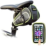 Ohuhu Bicycle Strap-on Saddle Seat Bag + Bike Phone Holder Bag for iPhone 6s 6 6plus 5s Samsung HTC