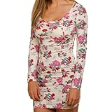 Billabong Bayside Juniors Long Sleeve Dress - White Cap (Small)